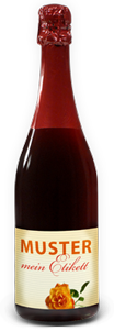 Flasche gefüllt mit roten Sekt